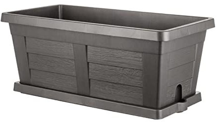 BAMA FIORIERA Effetto Legno CM.80X40X34H Antracite Senza SOTTOFIORIERA