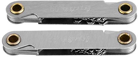 2pcs Jauge de Filetage Imperial 55 ° + Métrique60 ° en Acier Inoxydable Vis Outil de Mesure De Pas