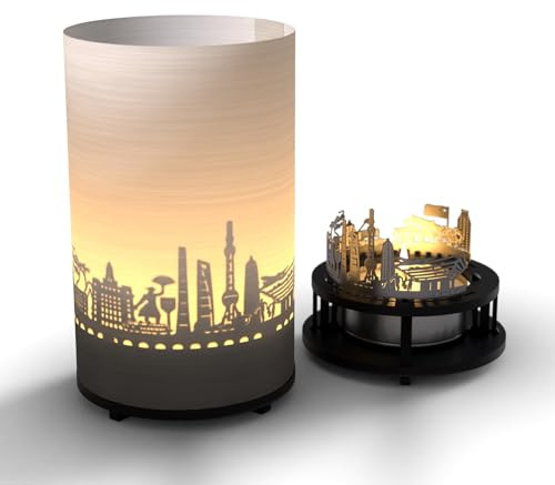 13gramm Shanghai Skyline Motivkerze - Premium Geschenkbox | Lebendige Silhouette & magisches Schattenspiel | Perfektes Souvenir & Geschenk für Shanghai Fans | Wohnaccessoire mit Fernweh-Faktor