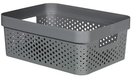 CURVER | Bandeja Infinity 11L, gris antracita, 35,6 x 26,6 x 13,6 cm, plástico reciclado