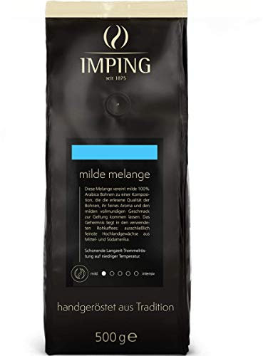 Milde Melange gemahlener Kaffee 500g - Sehr milder Filterkaffe 100% Arabica fein gemahlen - Stärke 1/5 - Heller Röstkaffee mit sanften Aroma - handgeröstet aus deutscher Traditionsrösterei