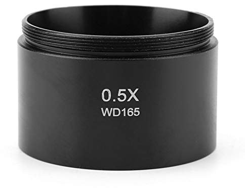Lentille Objectif Auxiliaire 0.5X, Lentille Objectif Microscope Stéréo, Lentille Objectif 0.5X pour Microscope Vidéo Industriel, Montage 48mm, Haute stabilité et Bonnes Performances