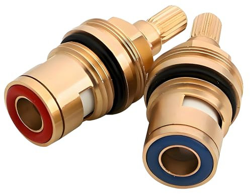 Zliger 4 Stücke Wasserhahn Ventiloberteil 1/2 Zoll Keramik-Oberteil Armaturen Vierteldrehung Kartusche Ventil Wasserhahn Armatur Ventile Ersatz Wasserhahn-Kartusche für Bad Küche