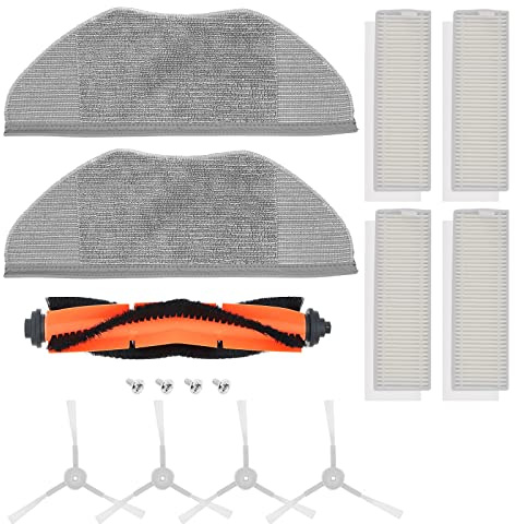 DingGreat Replacement Spare Parts Kit for Xiaomi Mijia G1 Robot Vacuum Cleaner Parts, Accessory Pack of 1 Main Brush, 4 Filters, 4 Side Brushes, 2 Mop Cloth, 1 Cleaning Tool