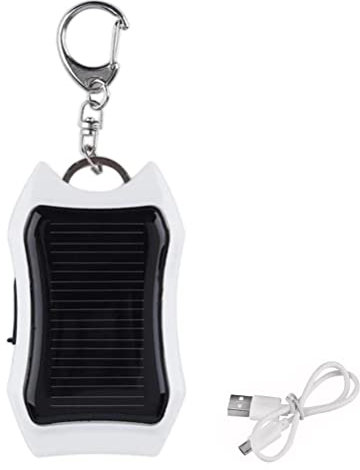 KKPLZZ Porte-clés Chargeur Solaire Portable 1200 mAh, Mini Batterie Externe avec Lampe de Poche LED, Chargeur de téléphone d'urgence pour Batterie USB extérieure pour Camping et randonnée