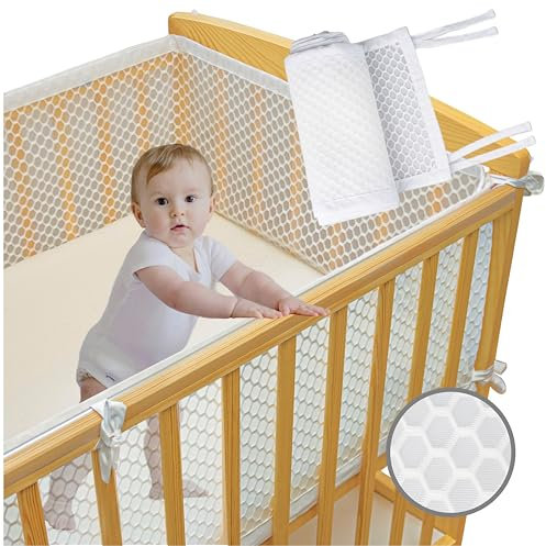 O-BouBou Bettumrandung Babybett Oeko -TEX Zertifiziert - Nestchen Babybett Umrandung - 3D-Mesh 360x30cm für Babybett 60x120 cm - Babybett Umrandungen - SH025 189908-Zertifikat, ausgestellt von TESTEX