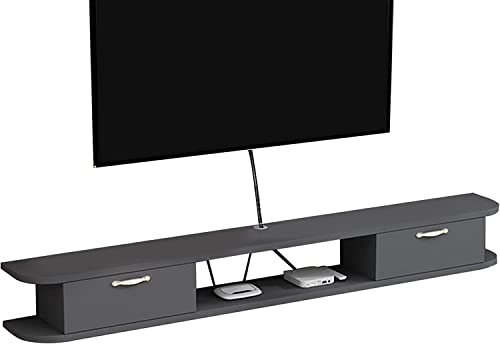 KAXGU An Der Wand Befestigtes Fernsehgerät, Schwimmender Fernsehständer, An Der Wand Befestigtes Entertainment-Center-Medienkonsolen-Komponentenregal, Schwimmende Medienregale Unter Dem Fernseher/120C