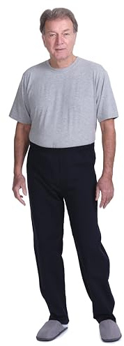 Pantalone Felpa per Riabilitazione Morbidezza Sanitario (Nero, M)