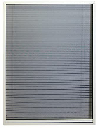 APANA - Fliegengitter Plissee für Fenster und Dachfenster 140 cm x 150 cm ohne Bohren - Insektenschutz Fenster zum Zuschneiden gegen Fliegen, Insekten und Mücken - Mückenschutz (Weiß)