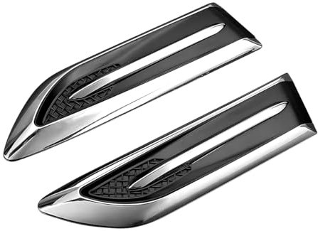 JNNJ 2 Pièces Couvercle Ventilation De Capot, Universelle pour Flux Capot de Ventilation, Extérieur Côté De Voiture Débit Évent Décoratif, Universelle Prise D'air Décorative De Voiture Accessoire