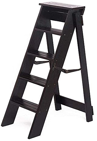 KAZUP Échelle télescopique Échelles Pliables Portables, marches Pliantes Tabouret d'échelle Pliante, 5 Marches Escabeau Chaise d'escalier Chaise Pliante Escabeau Multifonction Pliable Home Library