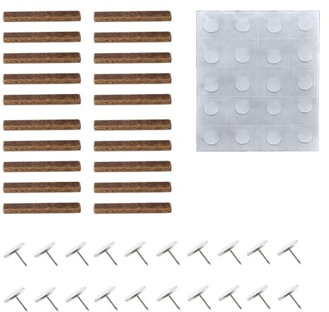 20 Stück Dauerdocht für Wachsfresser,Kerzendocht Holz für Den Außeneinsatz,Kerzenreste Outdoor Kerzenrestefresser Dauerdocht,Lieferung mit 20 Nägeln und 1 Blatt Dosierkleber (20 Körner)