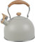 Whistling Kettle for Gas Hob 2.5L Stove Top Kettle Stainless Stovetop Tea Kettle Stove Induction Kettle with Wood Grain Handle and Tall Whistle Portable Stove Kettle Tea Pots for Camping Kitchen