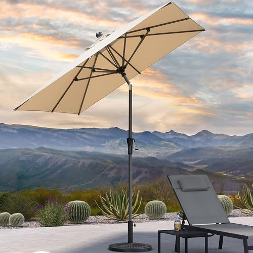 PURPLE LEAF Parasol de Jardin Exterieur 200 x 200 cm Carré Beige UPF 50+
