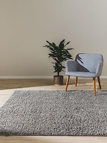 benuta Basic Hochflorteppich Soho - hellgrau 360x460 cm - Kuschelig Weicher Teppich im Minimalistischen Look - Pflegeleicht - Fußbodenheizung Geeignet