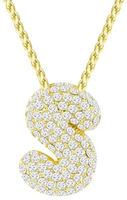 Halora Bubble Letter Necklace Gold Kette Mit Halskette Buchstaben S Anhänger Gold Bubble Initial Necklace Damen