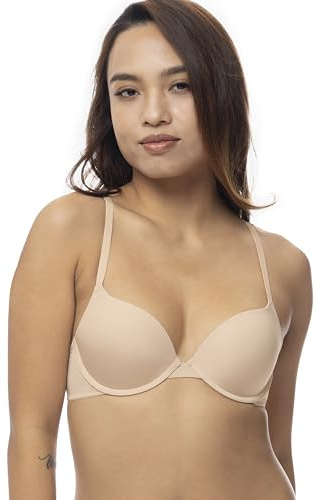 Dorina Michelle Damen Balconette BH, Leicht Gepolstert, Mit Bügeln, Multi-Way Verstellbare Träger, Weiche Braune Mikrofaser, Beige