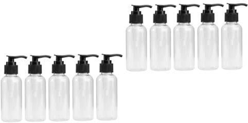 MAGICLULU Lot de 2 Flacons à Pompe Vides de 100 ML pour Gel Format Voyage Sécurisé 5 Pièces