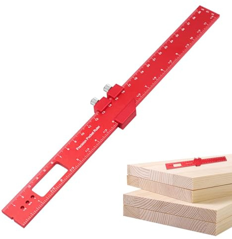 Präzisions Taschenlineal | Messlineal Für Die Holzbearbeitung | Streichmaß Anreißlineal Metall | Zoll Und Metrisches Markierungslineal | Verstellbares Schiebelineal | Anreißwerkzeug