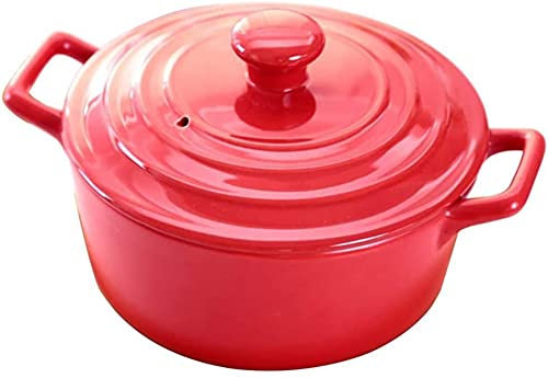 Casseruola in ceramica Pentola in terracotta Pentola smaltata Casseruola in ghisa Casseruola con coperchio - Bella, durevole, resistente alle alte temperature