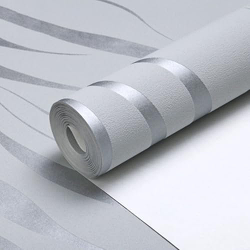 53cmx10m Vliestapete Grau Silber Mustertapete Elegance Tapete Im Skandinavischen Design Silber Glitzer Streifen Tapete Wandtapete Wohnzimmer Schlafzimmer Flur Strukturtapete(3)