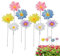 Piquets de jardin en métal pour marguerites - Piquets de jardin colorés - Piquets décoratifs de jardin - Pour jardin, pelouse, cour, décoration extérieure