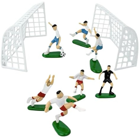 Kuchendekoration mit Fußballspieler-Torpfosten, Kuchendekoration, Fußball-Thema, Tortenaufsatz für Männer und