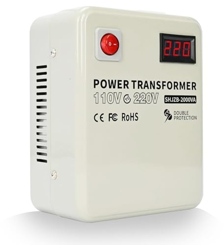 2000W Step Up Voltage Converter 110V to 220V Power Converter Transformer with Circuit Breaker Protection Step Up Transformer 110v to 220v for Euro China Korea 220V-240V Appliances
