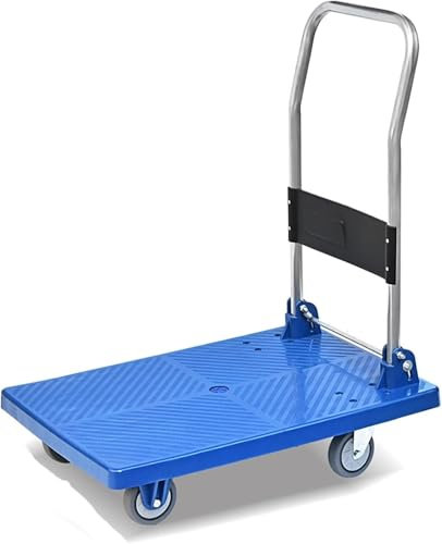 MYVVKIA Plattformwagen, Plattform-Sackkarre, zusammenklappbarer Umzugswagen mit leisen Rädern für Lager, Restaurants, Kleiner Wagen, 200 kg Tragkraft, Schiebewagen, Transportkarr