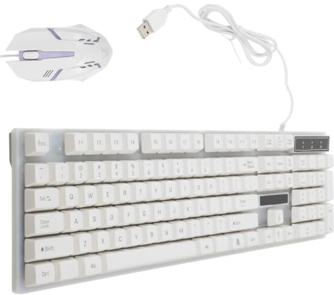 Holibanna Conjunto de Teclado y Ratón Gaming Teclado Retroiluminado para Sensación Mecánica para Jugadores Casa Estilo Aleatorio