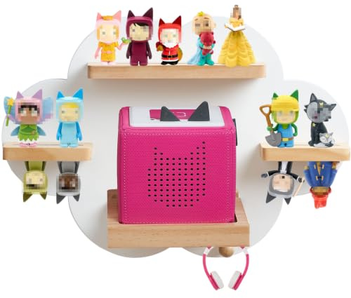 Gieanoo für Tonieregal Wolke Kompatibel Toniebox2/1, Tonie Regal Mädchen | Weiß Tonie Regal Wolke für 12-20 Toine Figuren, Magnetische Toniebox Regal Junge Kompatible Ladestation für Kinderzimmer