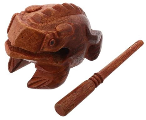 Abaodam Wooden Frog Croaking Tube Percussion Accessory Sound Musical Instrument Lifelike Frog for Beginner Musical Instrument Fun