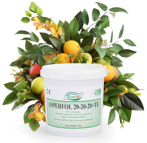 TERRAÉ - Concime NPK 20-20-20 Idrosolubile 1KG | Fertilizzante Piante Universale per Orto, Agrumi, Frutteti e Fiori | Concime Orchidee 20 20 20 Nutrizione Completa | Concime Agrumi Raccolti Abbondanti