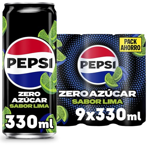 Pepsi Zero Lima Bebida de cola, 330 ml, Pack de 9 + Lay'S Patatas Fritas Al Punto de Sal, 150g