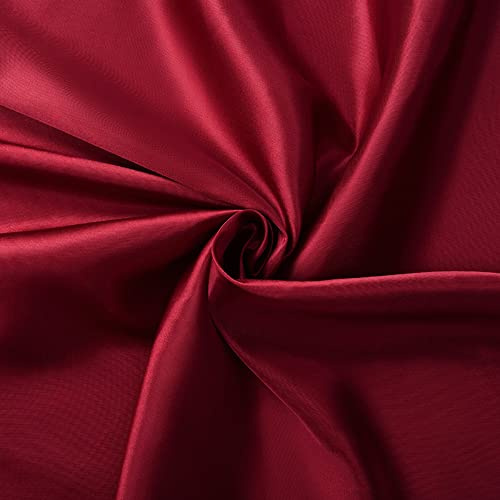 Anevous 3m Glatter Satin Stoff Meterware,Seidestoff,150cm breit Stoffe,Vorhangstoff Hochzeitsstoff Fotografie Hintergrund Dekostoffe Kostümstoff Satinstoffe für Näharbeiten Kreationen,Weinrot