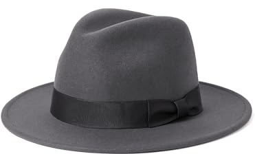 Zylioo XL-XXL Panama Hut aus Filz für Großen Kopf, Fedora Hut mit breiter Krempe Größe 61.5cm,Winter Trilby Jazz Hat