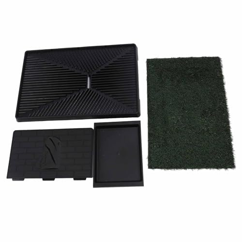 Grasmatte Welpenunterlagen, Kunstrasen 1qm, Waschbar, Odorresistent - Ideal für Innen & Außen, Rollrasen Echtrasen für Hunde, PIPI Matten Balkon (Große Größe mit Schallwand)