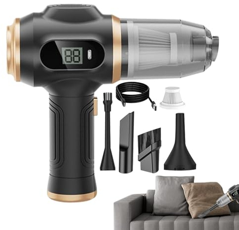 Zibeem Aspirateur pour Voiture | Aspirateur sans Fil pour Voiture | Dépoussiéreur sans Fil Haute Aspiration,pour Pièce Poils d'animaux Clavier Voyage Dortoir Nettoyage Domestique Petit Espace