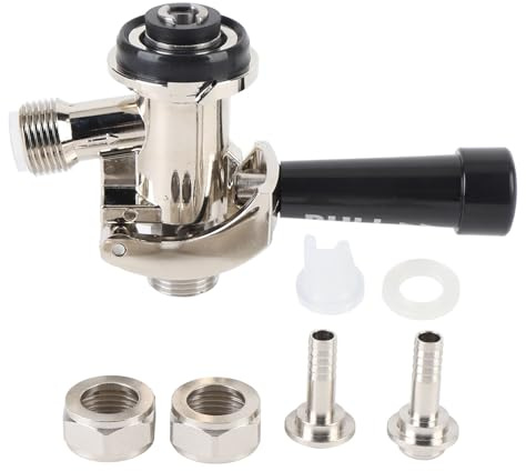 Luocute Acoplador de Barril, Acoplador de Dispensador de Cerveza con Mango Ergonómico en Forma de D G5/8 de Acero Inoxidable, para Kegerator