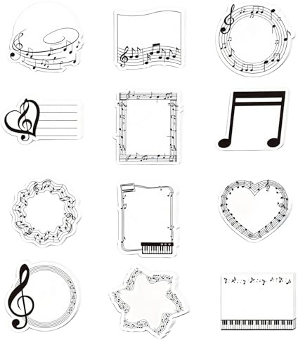 240 Sheets Music Themed Sticky Notes, Self-Adhesive Writing Notepads, Musical Notes Design, Gifts for Music Lovers Student Teacher to-Do List Reminder Choir Gift Appreciation Gifts