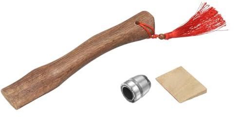 QUARKZMAN Mango De Hacha De Madera De Repuesto 10.2 Mangos De Hacha Universal De Nogal Americano con Cuñas De Madera Y Redondas para Hacha De Camping Y Jardín