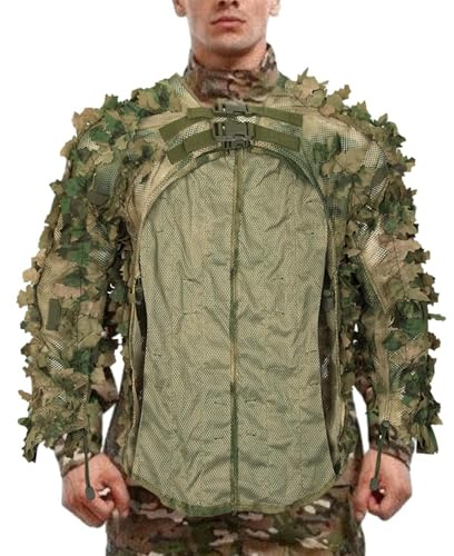 Zestivra Traje de caza hillie – Juego de camuflaje para francotiradores y | hombres, disfraz de arbusto de con chaqueta y pantalón, equipo de caza de camuflaje forestal para niños y adultos