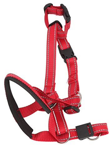 OVAQUIXI Hundhalsband, Hundgrimma i Nylon med Säkerhetsrem, Justerbart Anti Pull-huvudhalsband för Hundar XL, Andningsbart Dricksutrymme, Nacktrycksavlastning för Utomhuspromenader (XL)