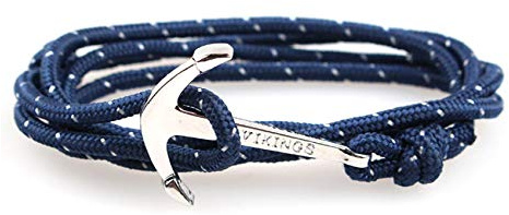 ZENSE - Bracelet cordon ancre marine ajustable ZB0316, Bleu