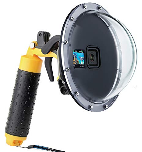 SOONSUN Dome Port per GoPro Hero 12 11 10 9 Nero 45 M Impermeabile Dome Port Lens con Custodia per GoPro Hero 9 10 11 12 Nero Fotocamera Subacquea Photograhpy Accessori