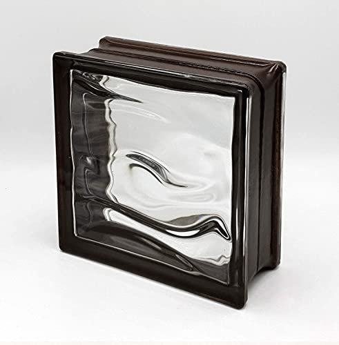 Bloque de vidrio Bormioli Rocco Agua Reflejos Chocolate | cm 19x19x8 | Unidad de venta 1 caja de 6 pzas