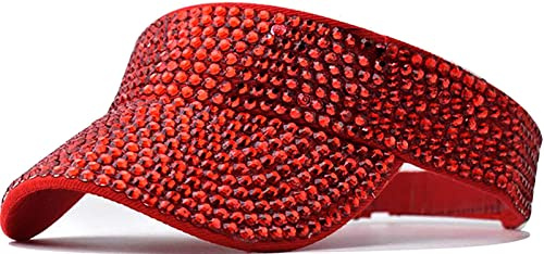 XYIYI Bling Rhinestones Sport Sun Visor Hats Adjustable Summer Cap Visor Caps for Women Girls