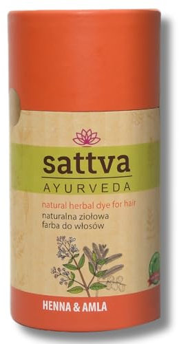 Sattva Ayurveda Natürliche Haarfarbe - Henna Haarfarbe für Allergiker - Bio Pflanzenhaarfarbe für Naturhaarfarbe, Volumen und Glanz - Doppelte Portion- ECOCERT (Henna Amla, 150)