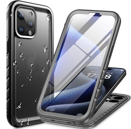 Cozycase für iPhone 15 Pro Hülle wasserdichte Outdoor - 360 Military Panzerhülle IP68 Staubdicht Stoßfest Komplettschutz Baustelle 15Pro Case/Handyhülle/schutzhülle mit Kameraschutz Displayschutz