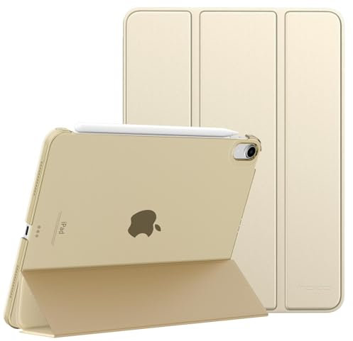 MoKo für iPad Air 11 Zoll Hülle (M3 2025 / M2 2024), iPad Air 5/4 Generation Hülle 2022/2020 10,9, Smart Schlanke Transluzente Harte PC Rückseite Schutzhülle,Unterstützt Touch ID, Champagner Gold